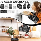 Bencailor 12 Pcs Farmhouse Kitchen Decor and Accessories Sets 4 Black and White - Image 2