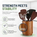 Linda's Essentials Acacia Wooden Utensil Holder - Image 6