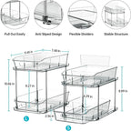 Delamu 2-Tier Under Sink Organizers and Storage, Pull Out Kitchen Pantry - Image 5