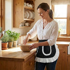 Women’s Waist Aprons with White Pockets Half Server Home Waitress Vintage - Image 3