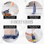 Country Kitchen Non Stick Silicone Utensil Set - Image 2