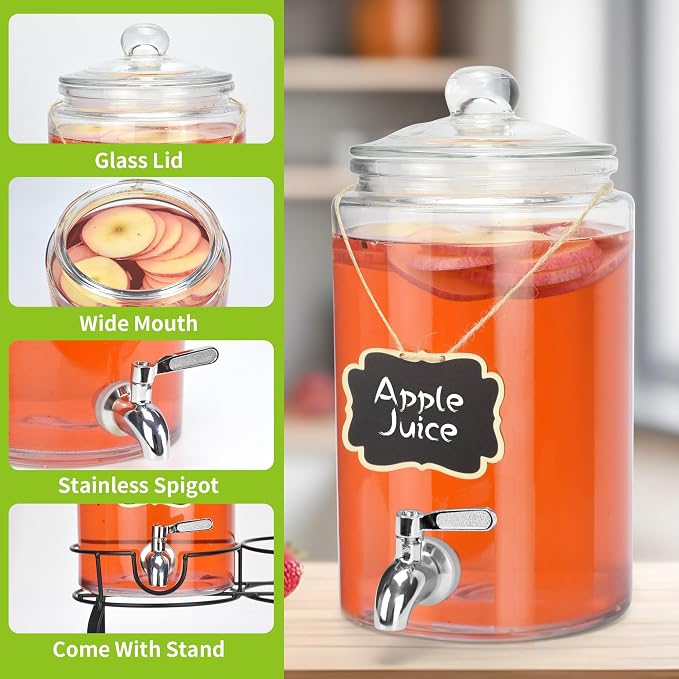 1 Gallon Beverage Dispenser 1 Pack, Stainless Steel Spigot Drink Dispenser - Image 3