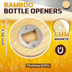 Vesici 24 Pcs Magnetic Bottle Opener 2.5in DIY Wood Round Shape Beer Openers - Image 2