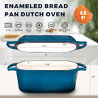 4.6 Quart Dutch Oven for Sourdough Bread Baking, Combo Oval Enameled Cast Iron - Image 4
