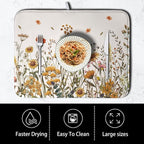 Fall Floral Dish Drying Mat for Kitchen Counter Autumn Burnt Orange Wild - Image 4