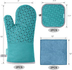 KEGOUU Oven Mitts and Pot Holders 6pcs Set, Kitchen Oven Glove High Heat - Image 2