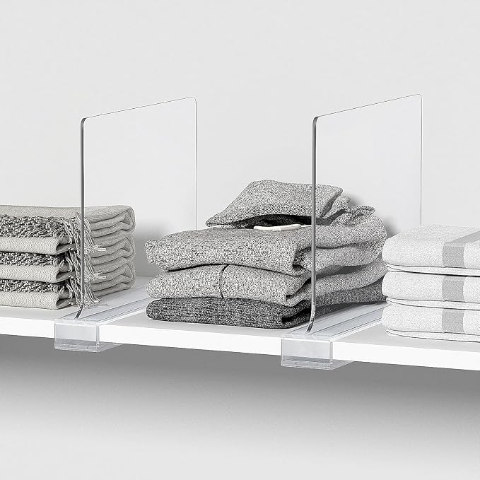 16 PCS Shelf Dividers for Closet Organization Acrylic Clear Closet Shelf - Image 5