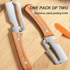 2PCS Vegetable Peeler, with Wooden Handle and Bottle Opener, Stainless Steel - Image 5