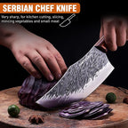 Naitesen 4PCS Hand Forged Butcher Knife and Kitchen Knife 2 in 1 Set, Heavy - Image 4