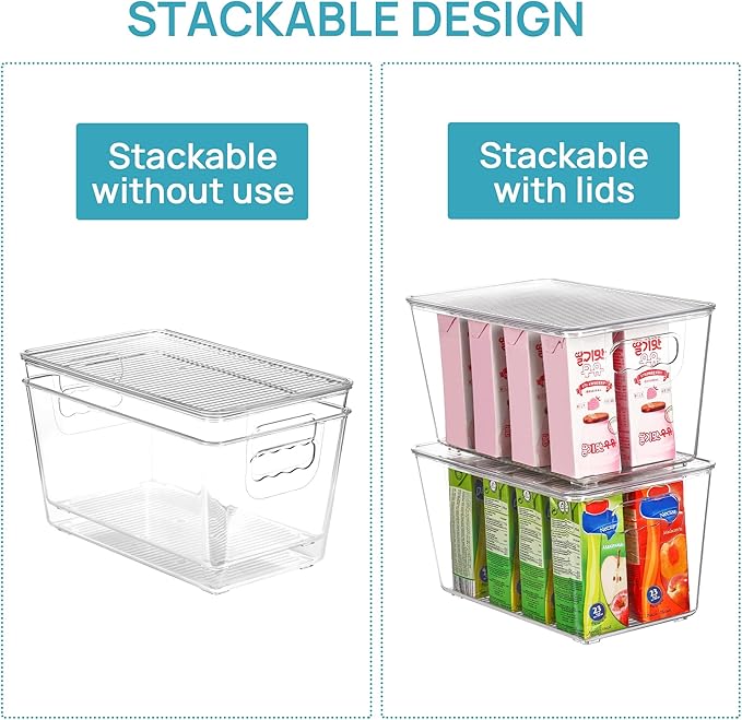 Vtopmart 12 Pack Clear Stackable Storage Bins - Image 3