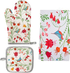 3 Pcs Kitchen Stuff, Kitchen Oven Mitts and Pot Holders Sets by Qchengsan