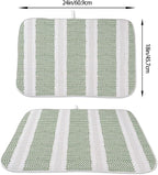 Boho Sage Green Dish Drying Mat 18 x 24 inch Modern Geometry Polka Dot Striped - Image 2