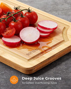 Bamboo Cutting Board for Kitchen, Knife-Friendly Wooden Cutting Boards Set - Image 7