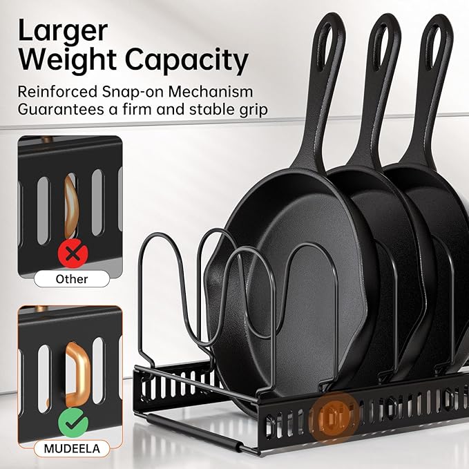 MUDEELA 2 Pack Pots and Pans Organizer Rack - Image 4