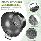 Bokon 3 Pcs Stainless Steel Colander Set Colander Bowl and Sieves 1/3/5 Quart - Image 3