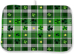 St. Patrick's Day Dish Drying Mat 18 x 24 Inch Green Buffalo Plaid Shamrock by Sorktse