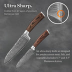 Wakoli EDIB 2-Piece Damascus Kitchen Knife Set – Santoku & Small Santoku - Image 7
