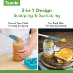 Tovolo Jar Spatula Silicone Long Stainless Steel Handle Scraper Spatula Blue - Image 4
