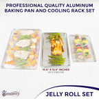 KITCHENATICS Aluminum Jelly Roll Pan 15x10 and Stainless Steel Rack Set - Image 2