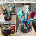 Metal Kitchen Utensil Holder for Kitchen Counter-5.43 x 5.98 inch, Fork & Knife - Image 9