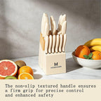 White Knife Set, Howashin 15 Pieces Kitchen Knife Set - Image 2