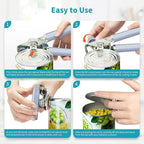 Ultrean Manual Can Opener Bottle Opener, Heavy Duty Stainless Steel Smooth Edge - Image 4