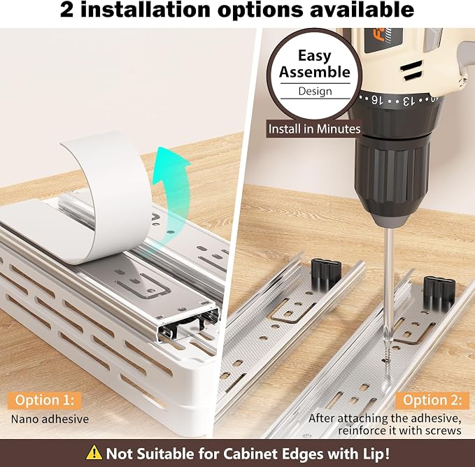 Pull Out Spice Rack Organizer for Cabinet, 2 Pack Slide Out Spice Racks - Image 2