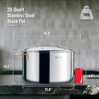 Ciwete Stock Pot 20 Quart, 3 Ply Stainless Steel Stock Pot - Image 9