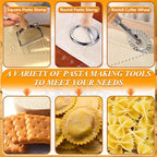 Pasta Making Tools, 1 Gnocchi Board, 1 Dough Cutter, 1 Ravioli Cutter, 2 Pasta - Image 4