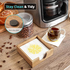Bivvclaz Acacia Wood Cocktail Napkin Holder, Beverage Napkin Holder - Image 3