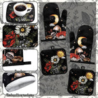 12 Pcs Black Witchy Kitchen Decor Set 4 Mushroom Kitchentowels 4 Absorbent - Image 5