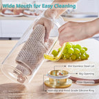 Bivvclaz 2 Pack 2 Liter 68 oz 2.1 Qt Gold Glass Pitcher - Image 4