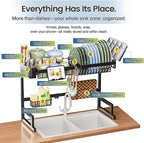 ADBIU Over The Sink Dish Drying Rack Snap-On Design 2 Tier Large Dish Rack - Image 4