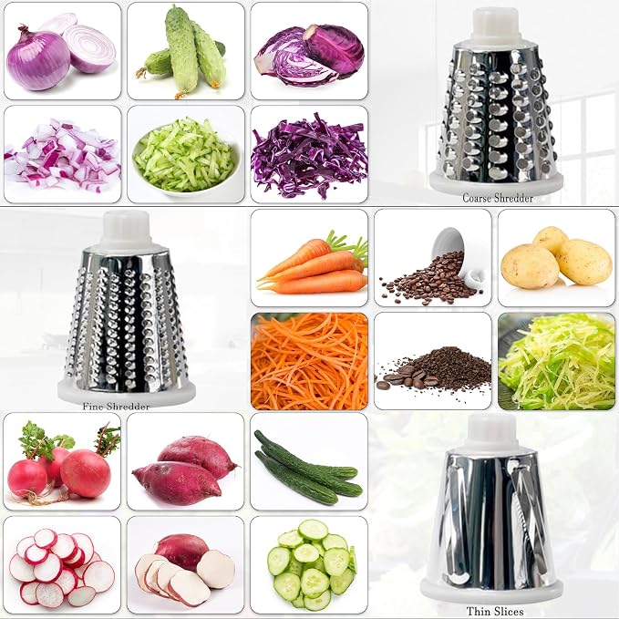 YOUCZON Rotary Cheese Grater Multi-Purpose Stainless Steel Cheese Shredder - Image 5