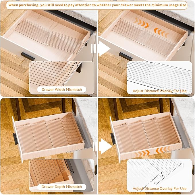 Yieach 8 Pack Adjustable In Drawer Spice Organizer - Image 4