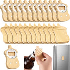Vesici 24 Pcs Magnetic Wood Bottle Opener 2.5" DIY Bamboo Baby Bottle Shape by Vesici