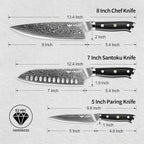 Damascus Knife Set - Image 3