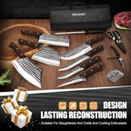 MDHAND Butcher Knife Set, Heavy Duty Meat Cleaver Knives, Boning Knife - Image 7