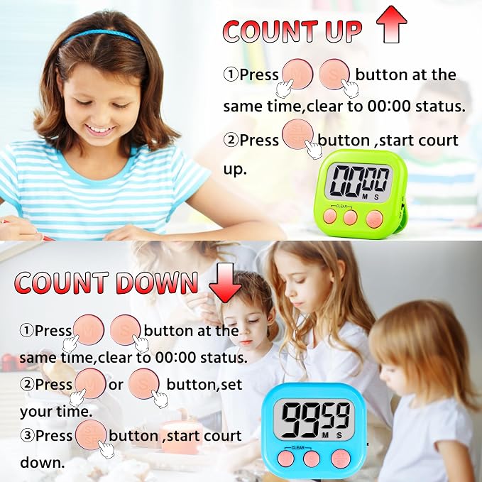 Timer for Kids Teachers Supplies Digital Kitchen Timers for Cooking Large - Image 7