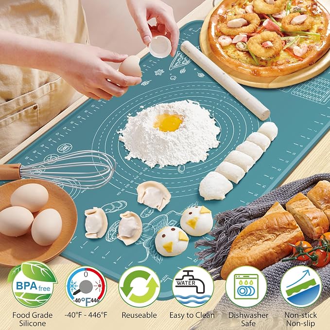 Silicone Pastry Mat 28" x 20" Extra Thick Non Stick Baking Mat - Image 2