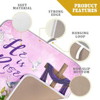 Giwawa Easter Purple Dish Drying Mat, He is Risen Cross Lamb Floral Dish - Image 4