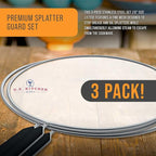 U.S. Kitchen Supply 3-Piece Stainless Steel Splatter Guard Set 13" Fine Mesh - Image 3