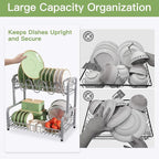 romision 2 Tier Compact Stainless Steel Dish Drainers Drying Rack - Image 4