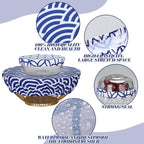 Patelai 10 Pcs Bowl Covers Reusable in 5 Size Stretch Cloth Fabric Elastic Food - Image 7