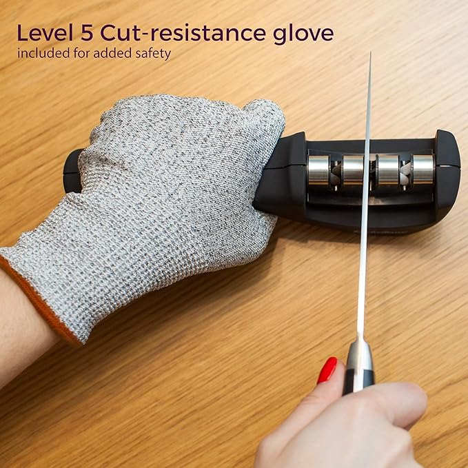 4-in-1 Kitchen Knife Accessories: 3-Stage Knife Sharpener Helps Repair - Image 5