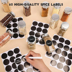12Pcs Spice Jars with Label, 4oz Empty Square Seasoning Containers, Spice Jars - Image 6