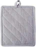 DII 100% Cotton Solid Chambray Kitchen Set, Potholders, 2 Piece - Image 3