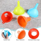 4 Pack Kitchen Silicone Funnel, 4 Colors Kitchen Funnel Set Wide Mouth Funnels - Image 3