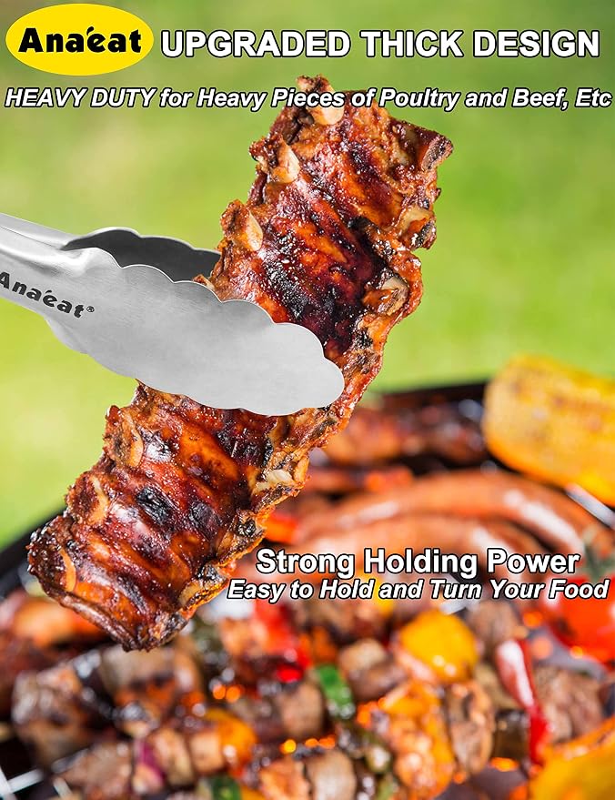 Anaeat Extra Long Stainless Steel Grilling Locking Tong, Cooking - Image 5
