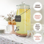 2 Gallon Glass Drink Dispenser - Image 5